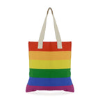 Branded Rainbow Striped 10oz Cotton Shopper