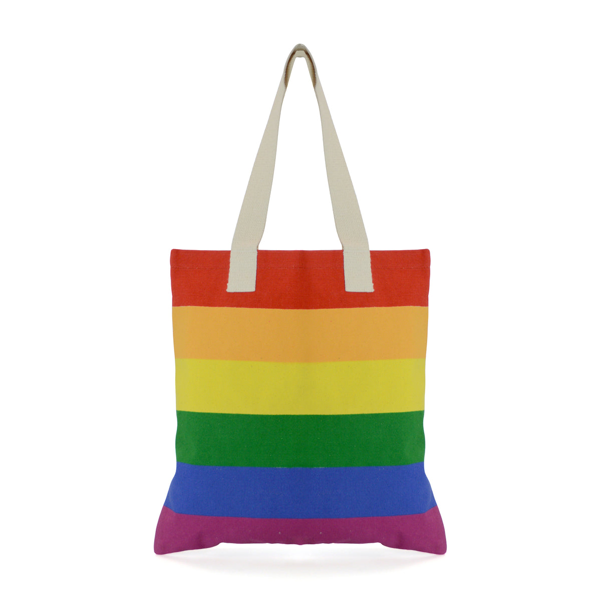 Branded Rainbow Striped 10oz Cotton Shopper