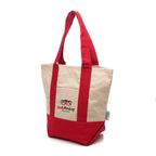 Branded Recycled Cotton Canvas Mini Tote in Red