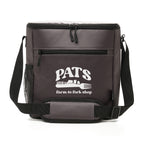 Branded RPET Cooler Bag with Padded Shoulder Strap in Dark Grey