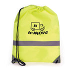 Branded High Visibility Drawstring Bag with Reflective Band in Yellow