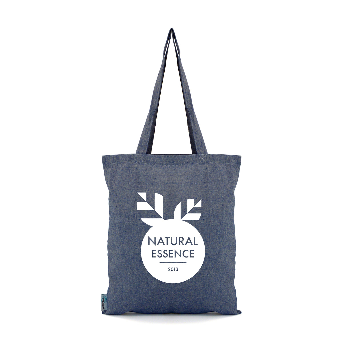 Branded Recycled Cotton and Polyester Shopper in Blue