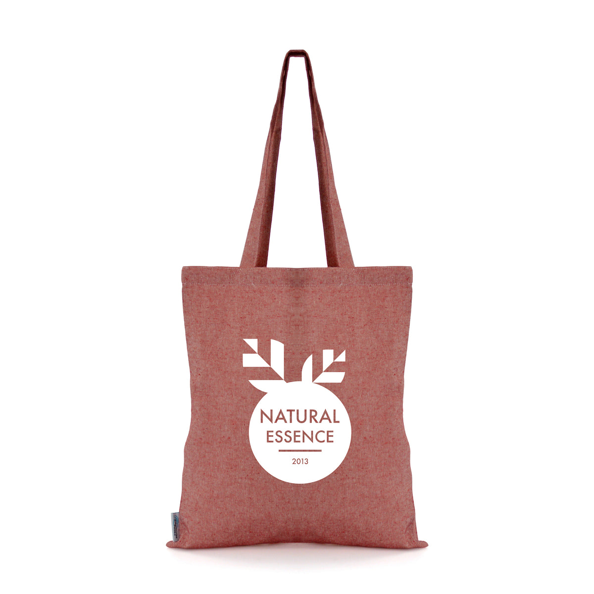 Branded Recycled Cotton and Polyester Shopper in Red