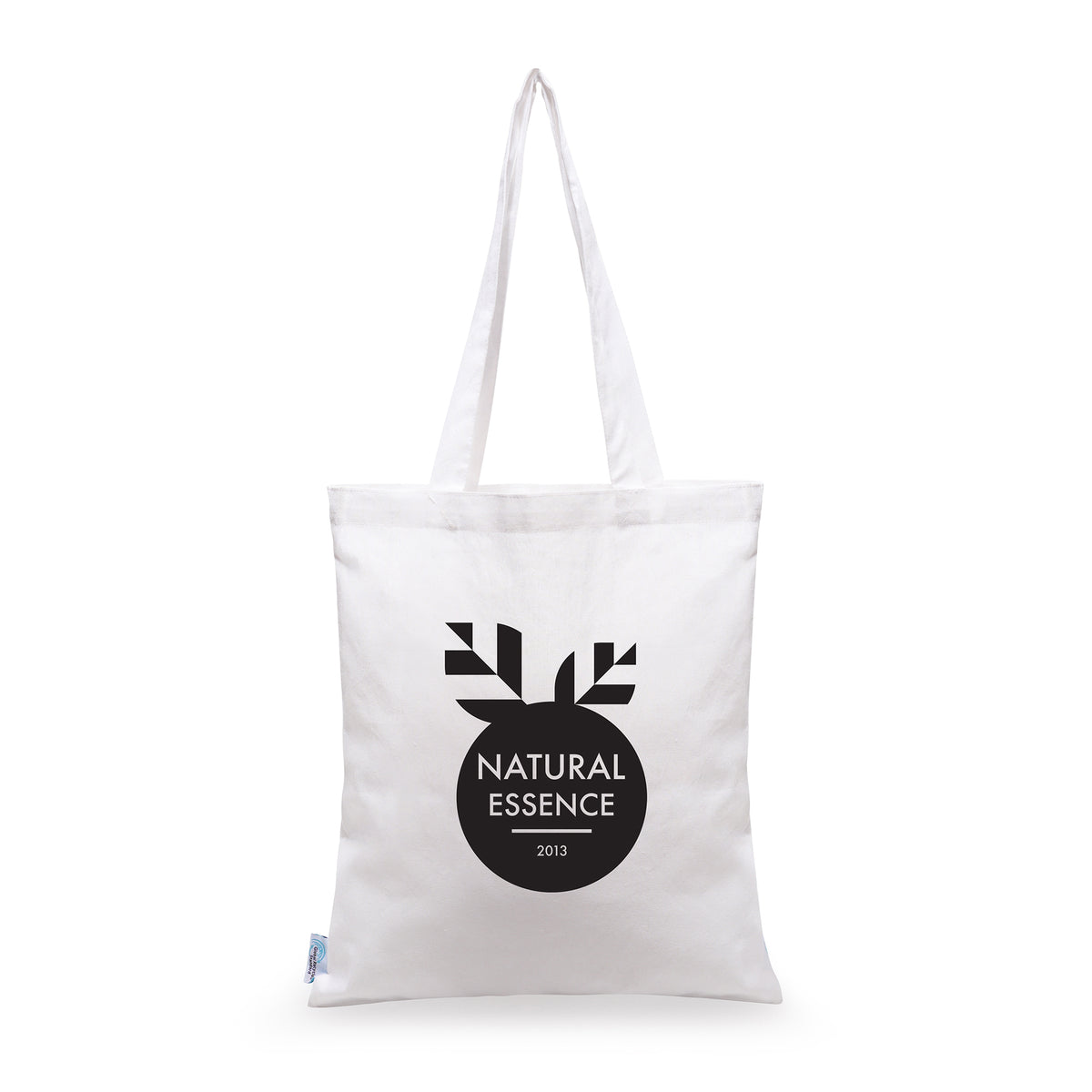 Branded Recycled Cotton and Polyester Shopper in White