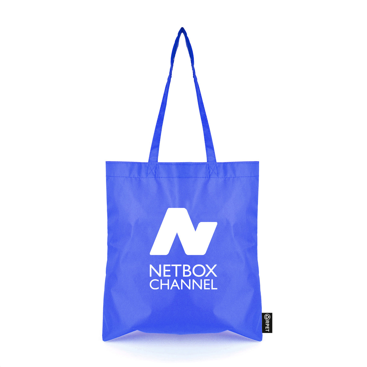 Branded RPET Tote Bag from Recycled Plastic in Blue