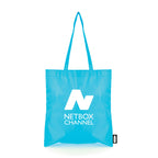 Branded RPET Tote Bag from Recycled Plastic in Cyan