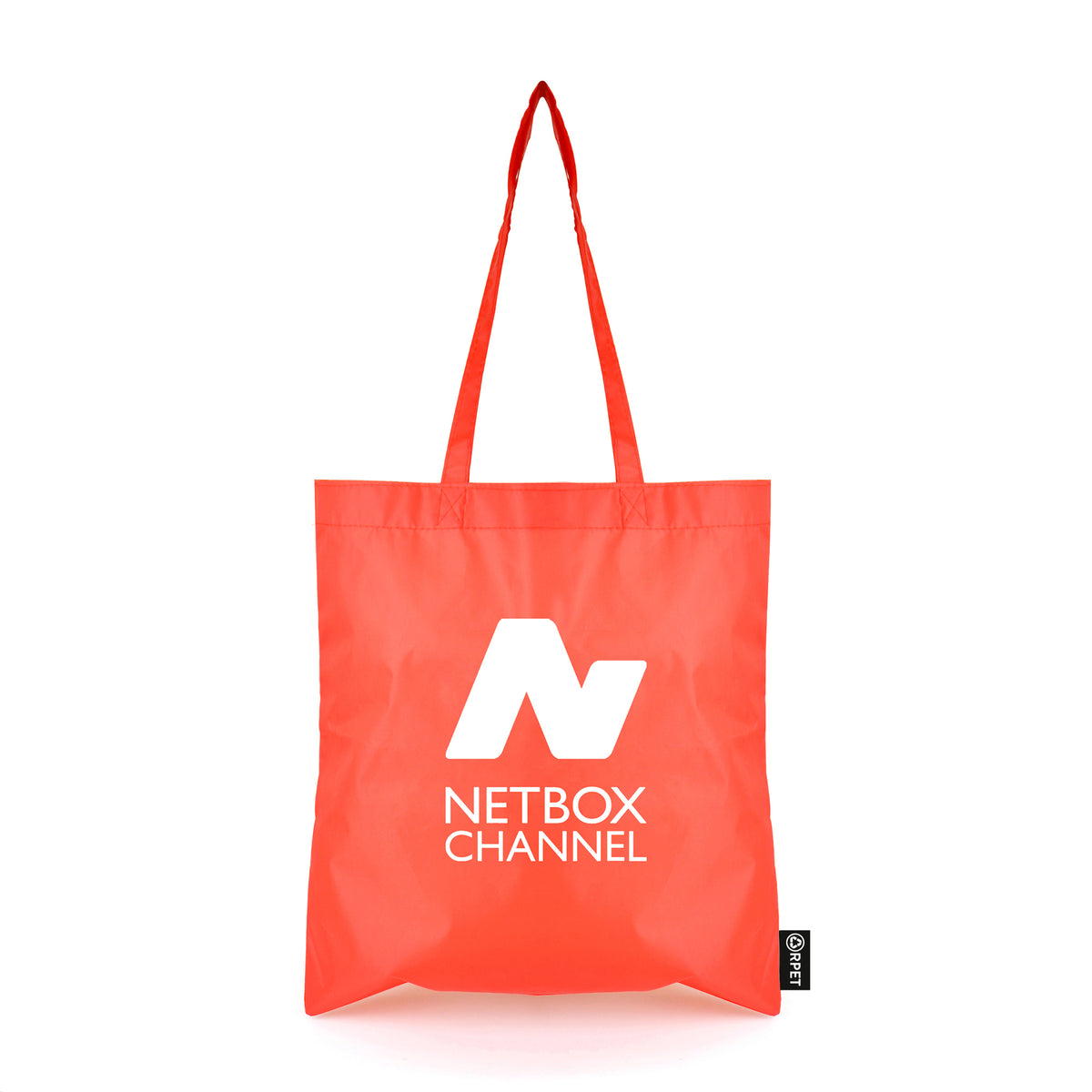 Branded RPET Tote Bag from Recycled Plastic in Red