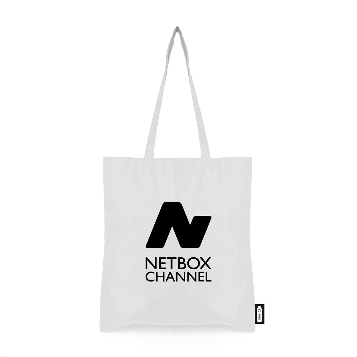 Branded RPET Tote Bag from Recycled Plastic in White