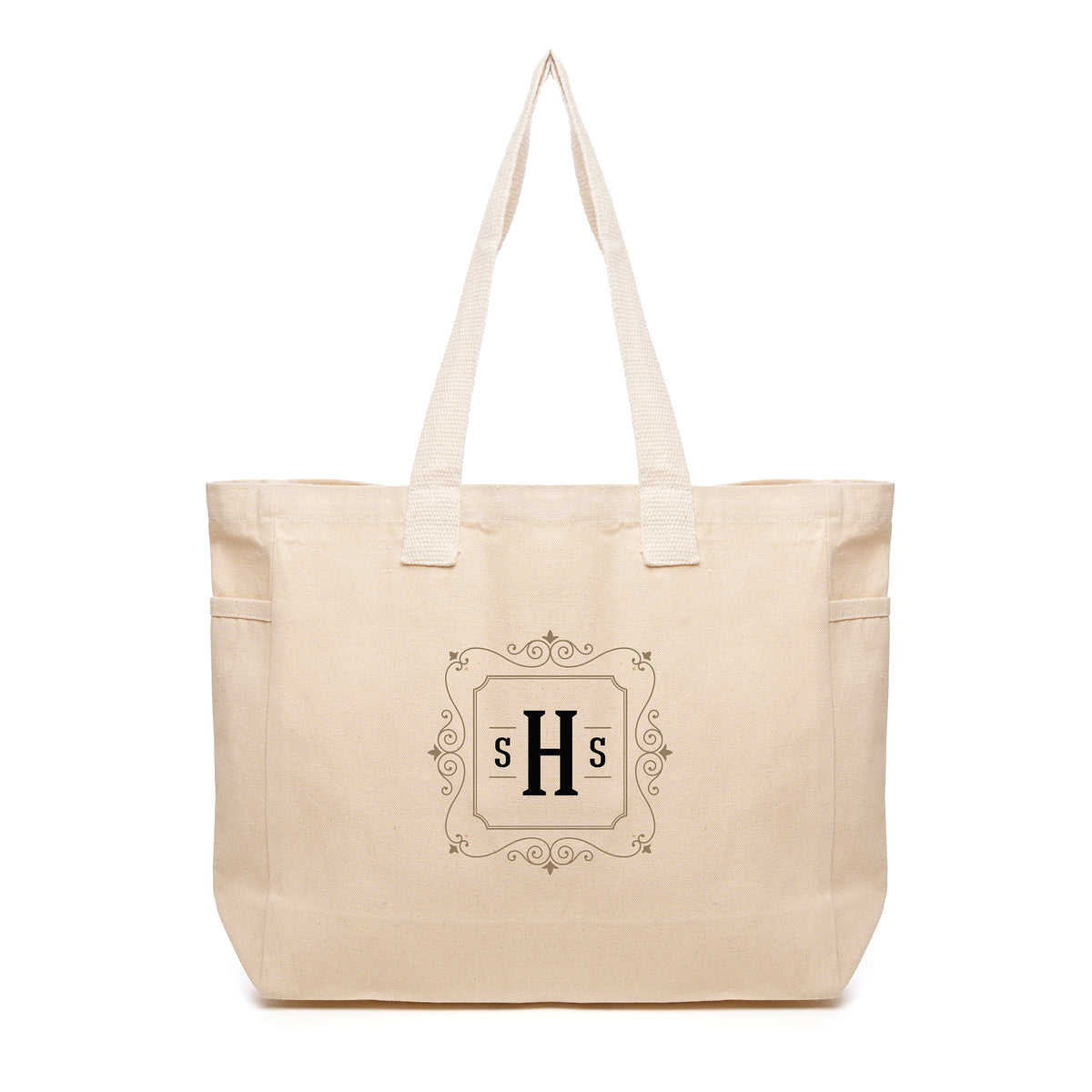 Branded Natural Cotton Tote with Side Gussets