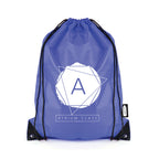 Branded RPET Drawstring Bag with Black Corners in Blue