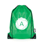 Branded RPET Drawstring Bag with Black Corners in Green