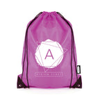Branded RPET Drawstring Bag with Black Corners in Purple