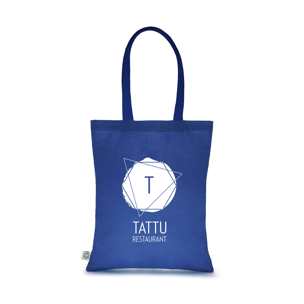 Branded Organic Cotton Shopper (4oz) in Royal Blue