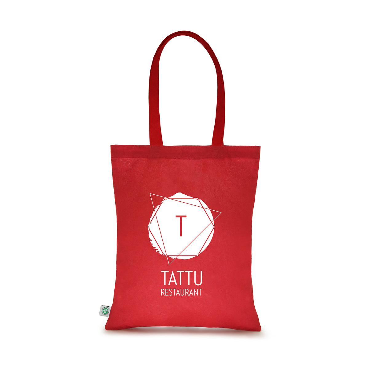Branded Organic Cotton Shopper (4oz) in Red