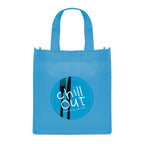 Branded Mini Non Woven Shopper with Gusset in Cyan