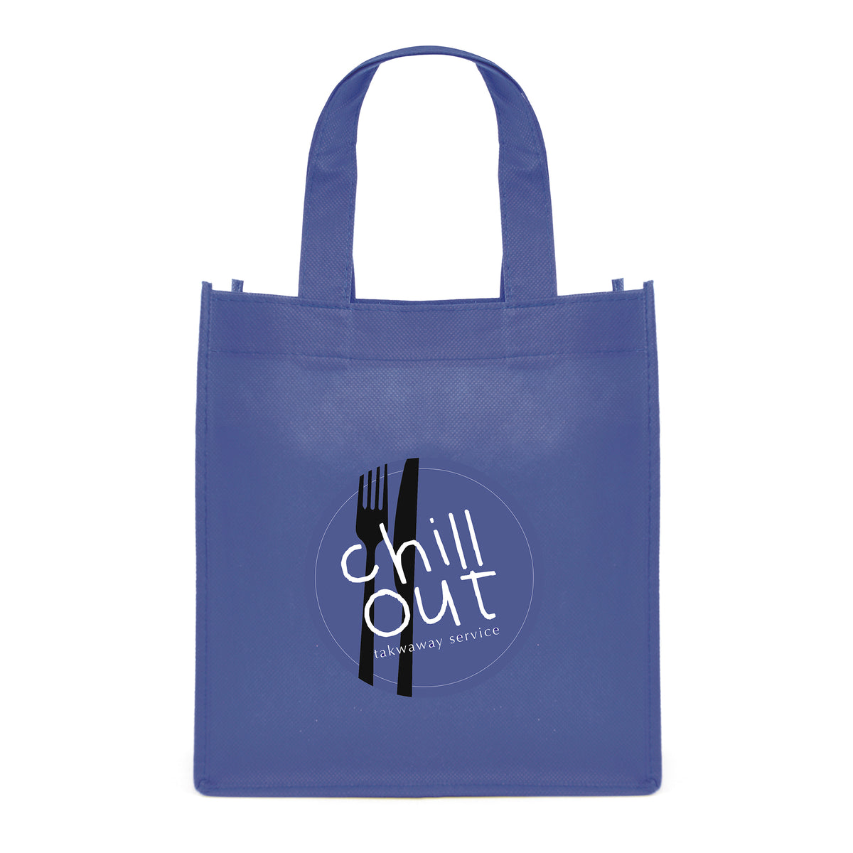 Branded Mini Non Woven Shopper with Gusset in Navy Blue