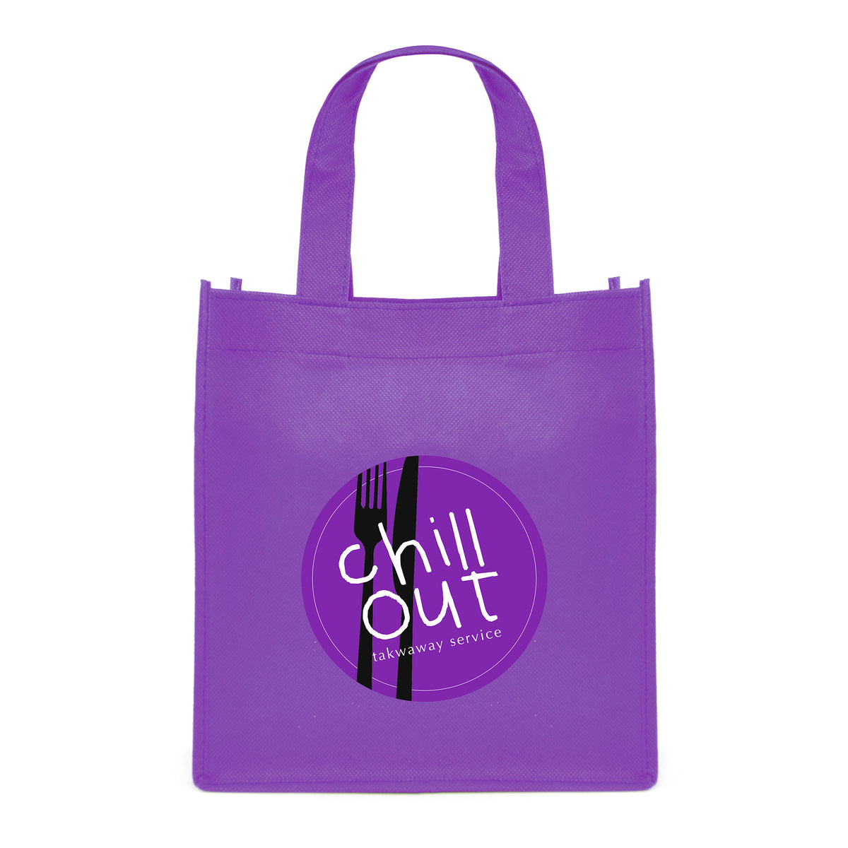 Branded Mini Non Woven Shopper with Gusset in Purple