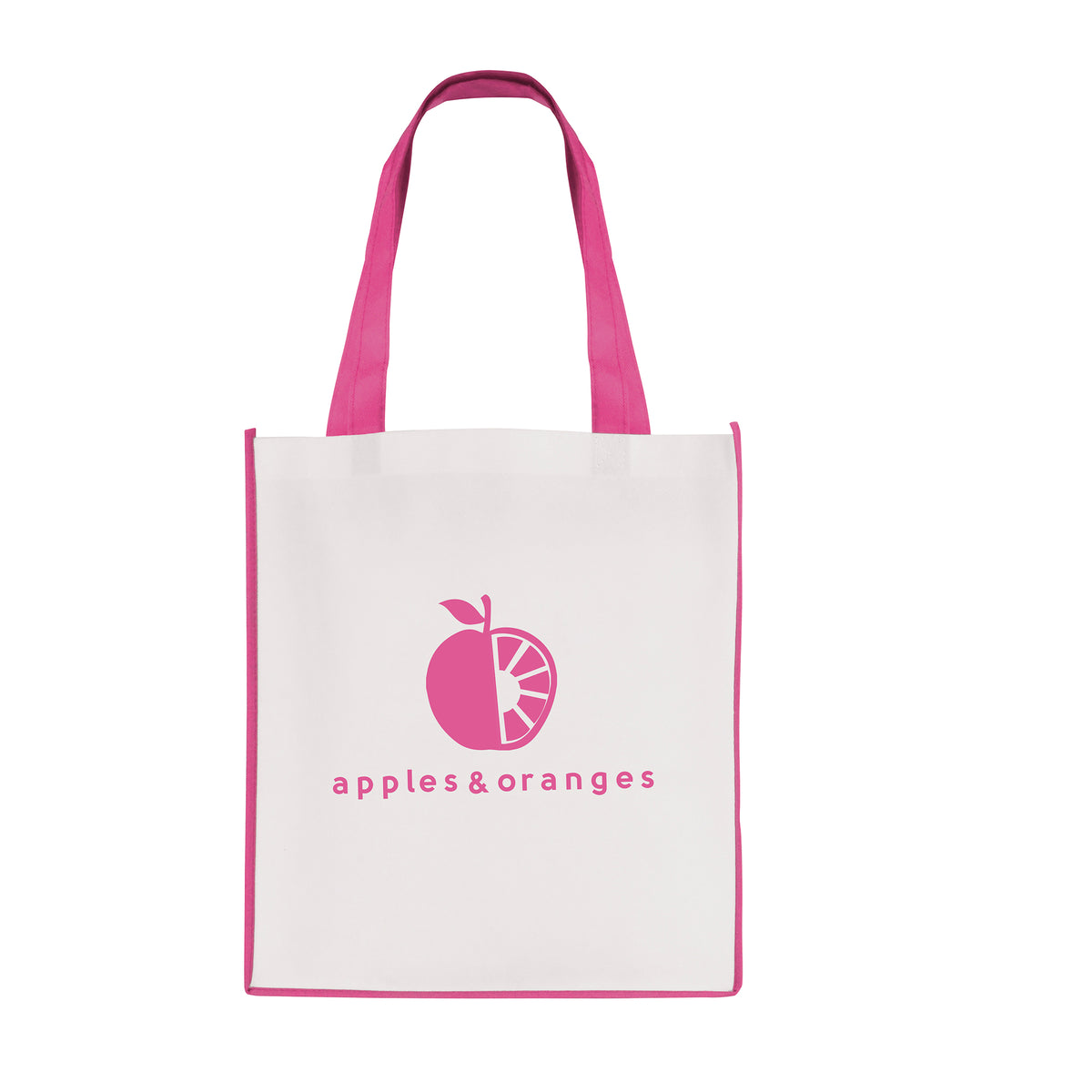 Branded Non Woven Shopper with Contrast Handles in Pink