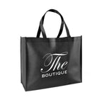 Branded Landscape Non Woven Shopper with Base Board in Black