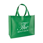 Branded Landscape Non Woven Shopper with Base Board in Green