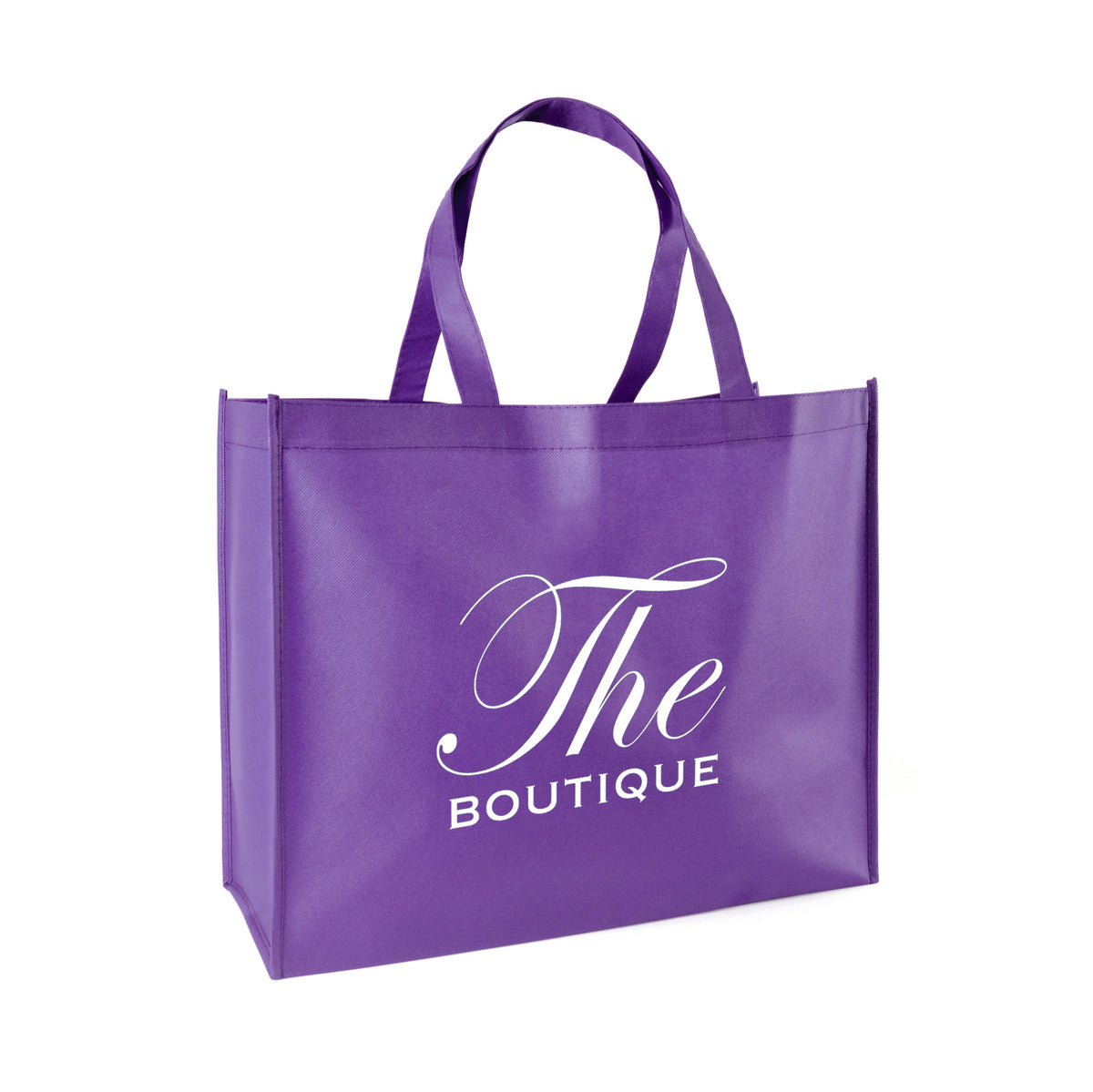 Branded Landscape Non Woven Shopper with Base Board in Purple