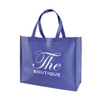 Branded Landscape Non Woven Shopper with Base Board in Royal Blue