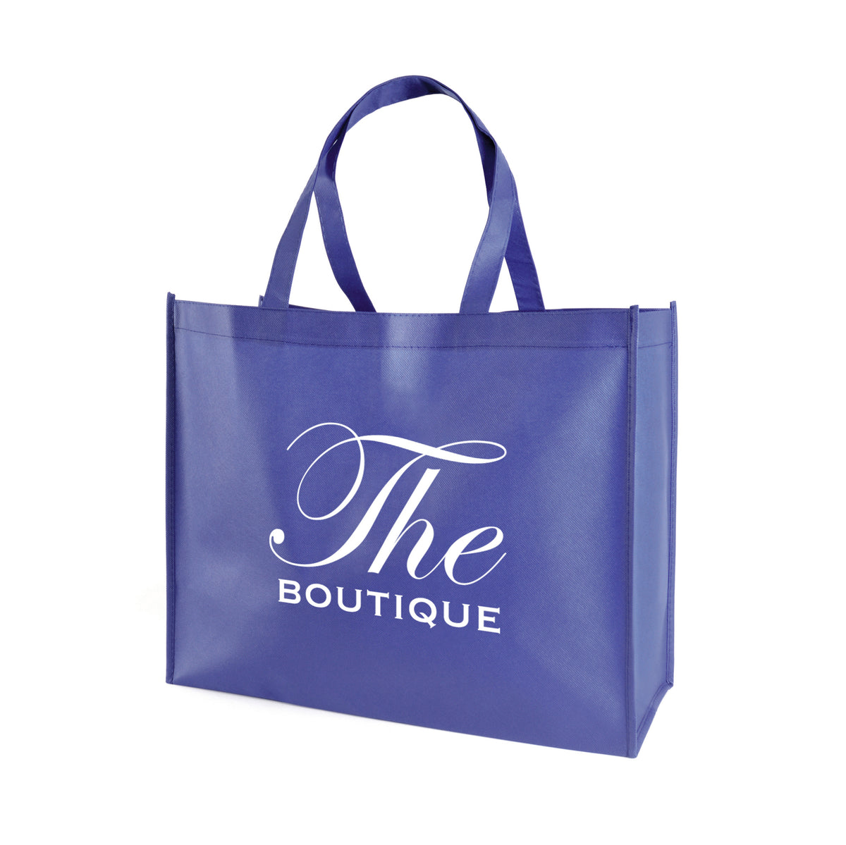 Branded Landscape Non Woven Shopper with Base Board in Royal Blue