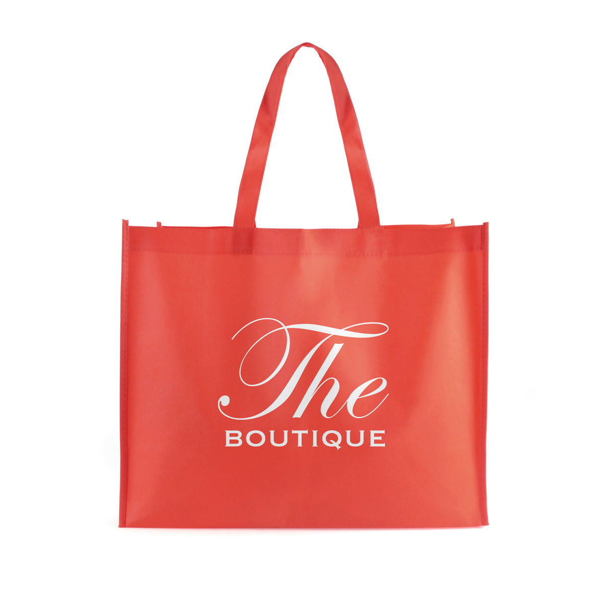 Branded Landscape Non Woven Shopper with Base Board in Red