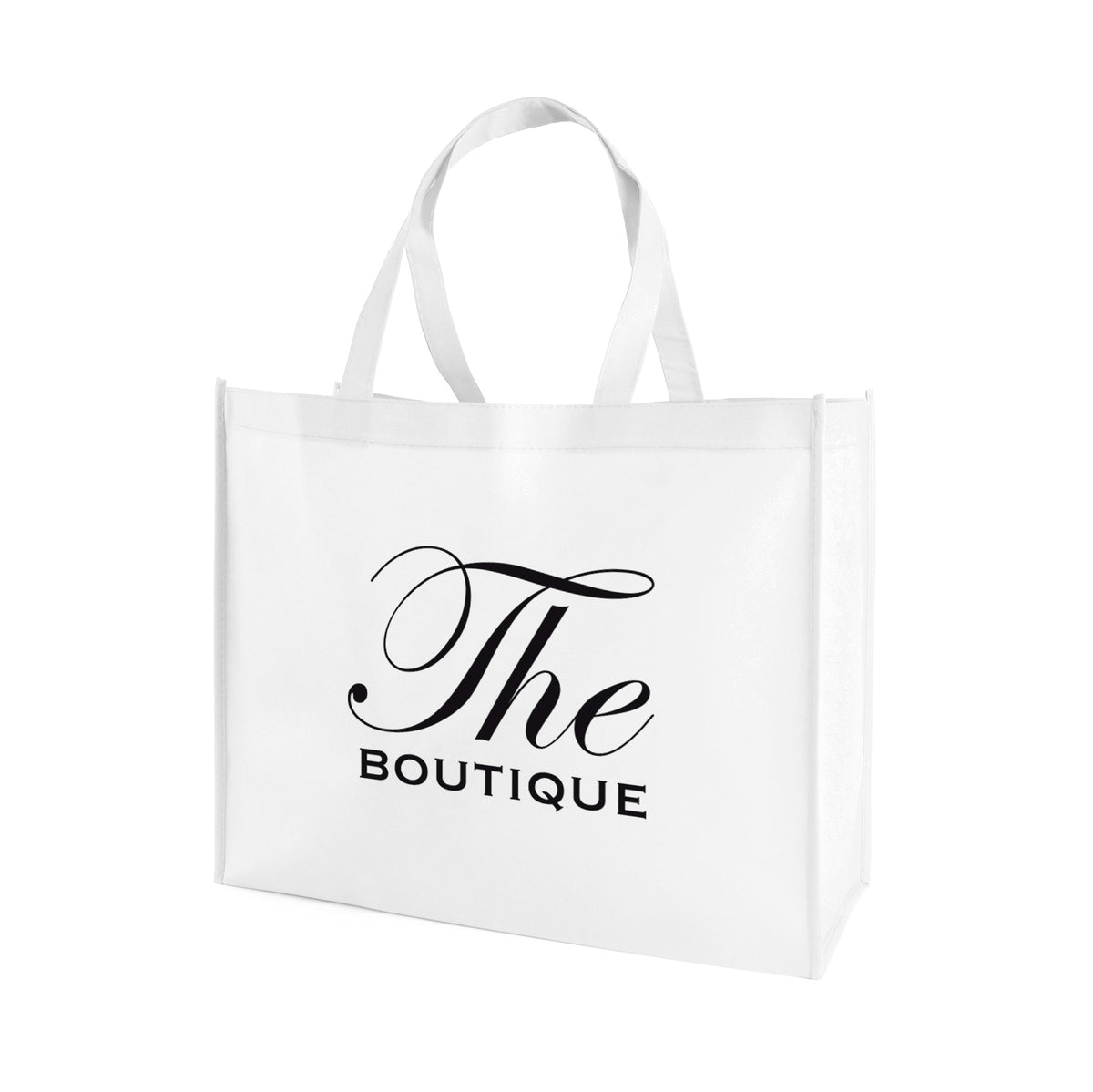 Branded Landscape Non Woven Shopper with Base Board in White