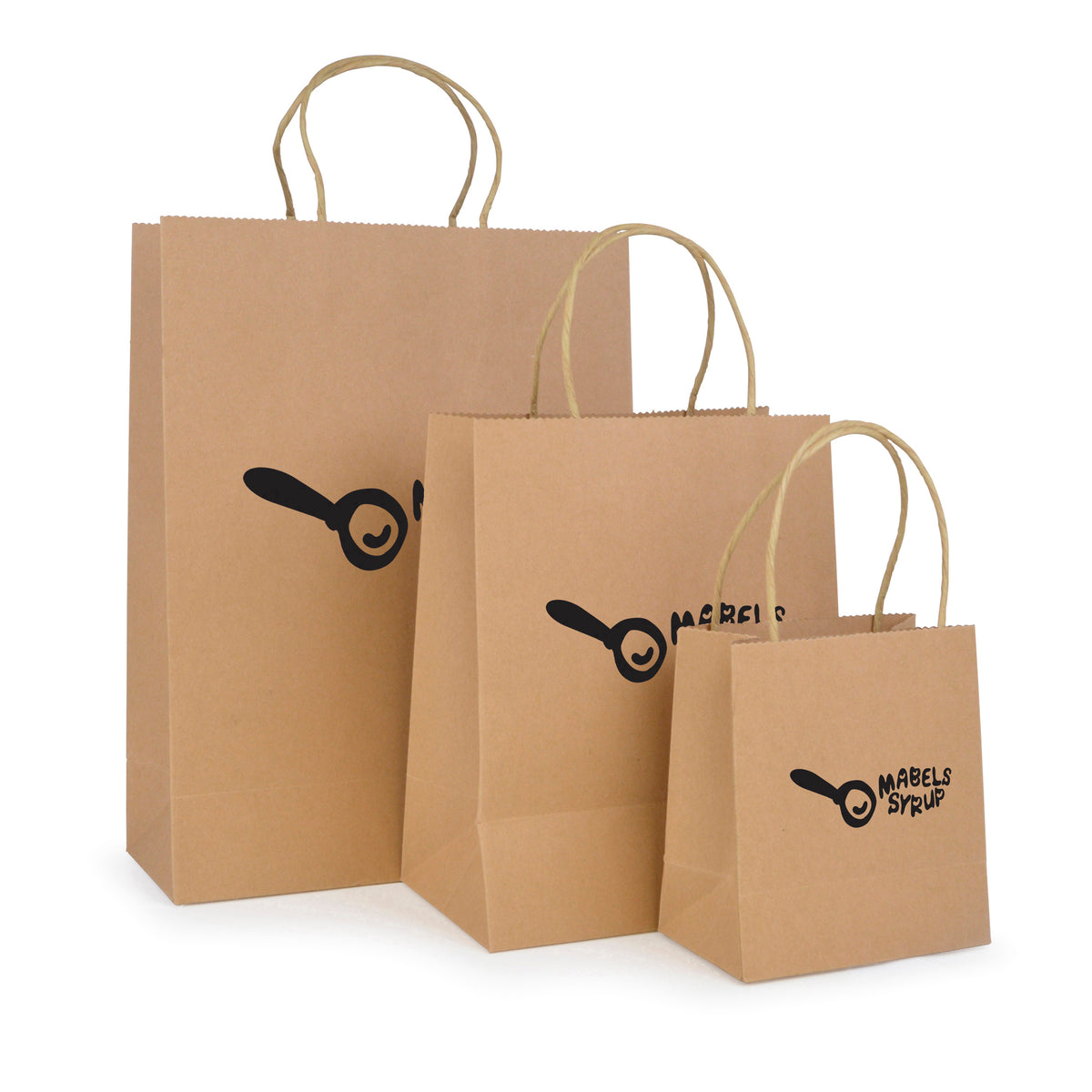 Branded Large Natural Paper Bag with Twist Handle