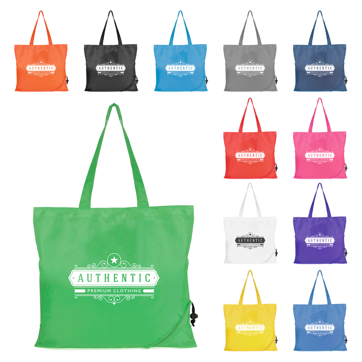 Branded Foldable Polyester Shopper with Pouch