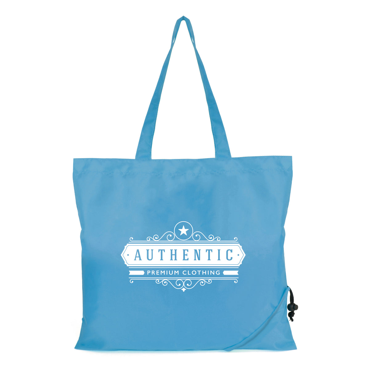Branded Foldable Polyester Shopper with Pouch in Cyan
