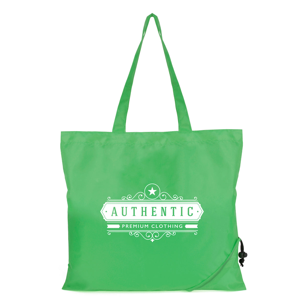 Branded Foldable Polyester Shopper with Pouch in Green