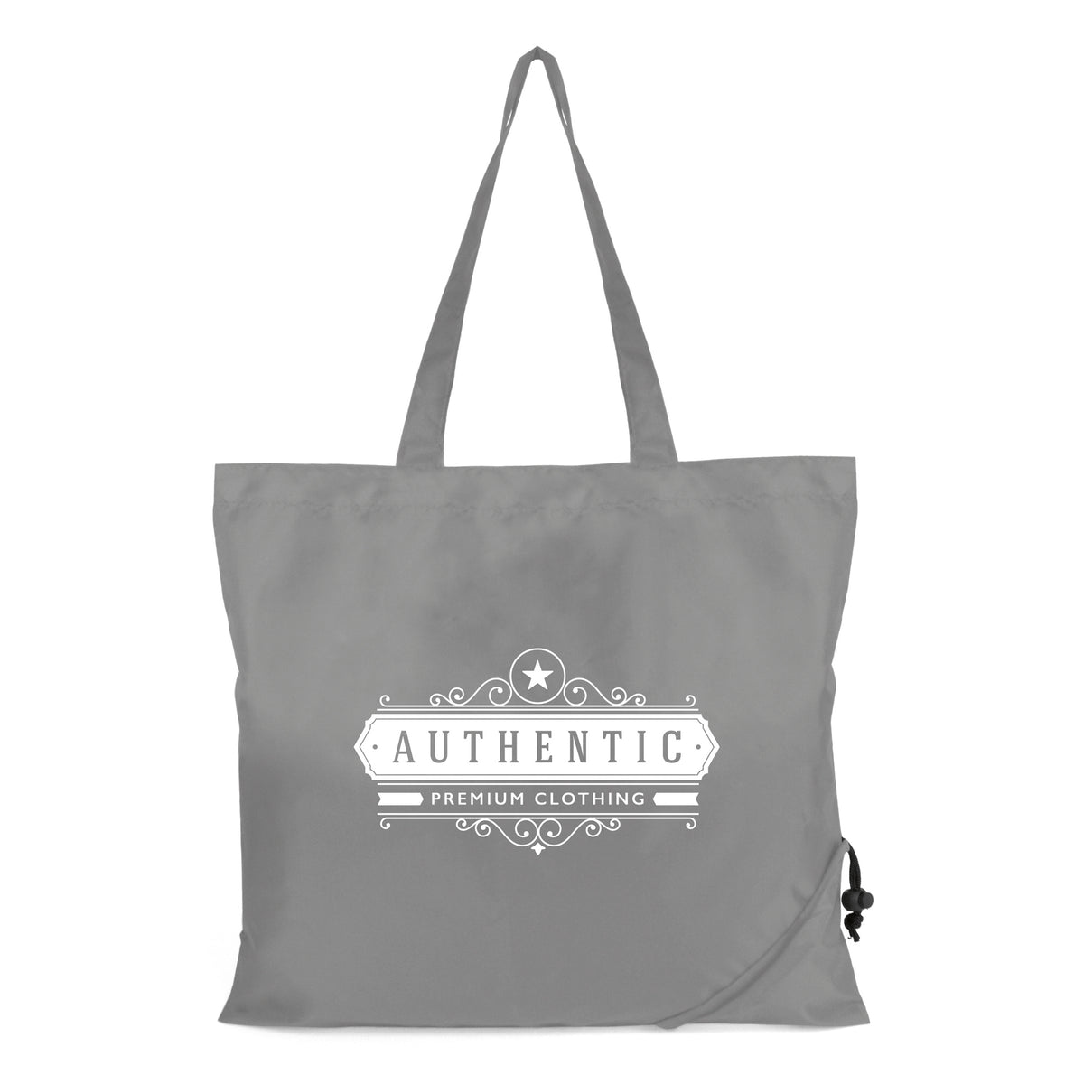 Branded Foldable Polyester Shopper with Pouch in Grey