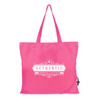 Branded Foldable Polyester Shopper with Pouch in Pink