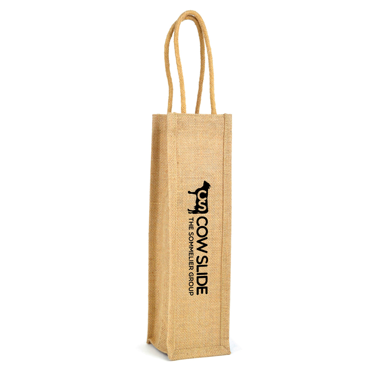 Branded Natural Jute Wine Bag for One Bottle