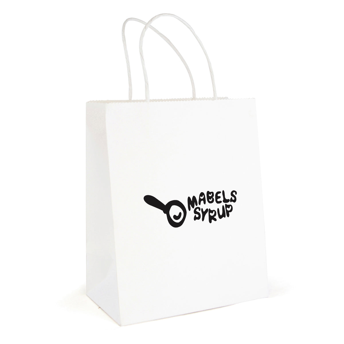 Branded Medium White Paper Bag with Twist Handle