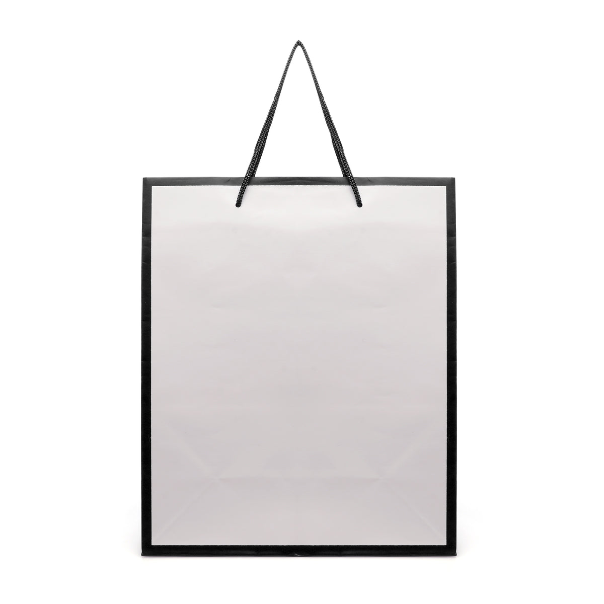 Branded Medium Glossy White Paper Bag with Rope Handles