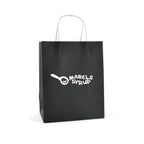 Branded Medium Coloured Paper Bag with Twist Handles in Black