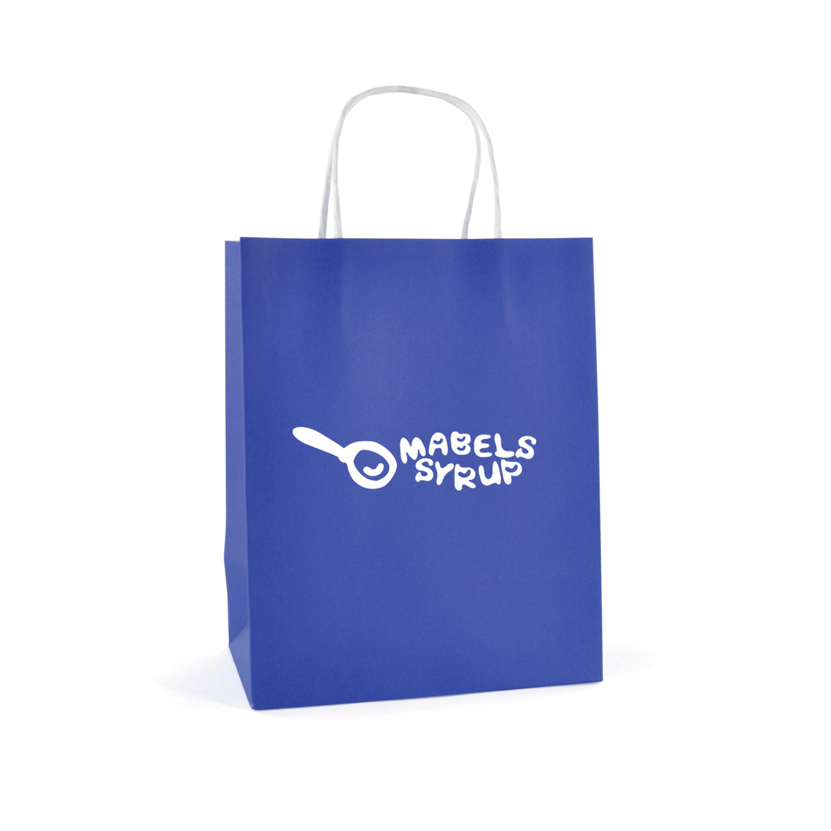 Branded Medium Coloured Paper Bag with Twist Handles in Blue