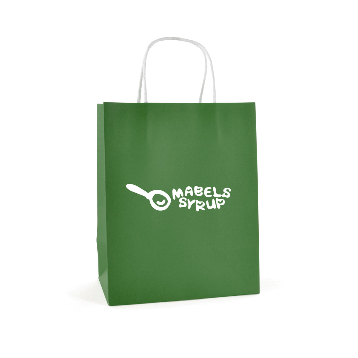 Branded Medium Coloured Paper Bag with Twist Handles in Green
