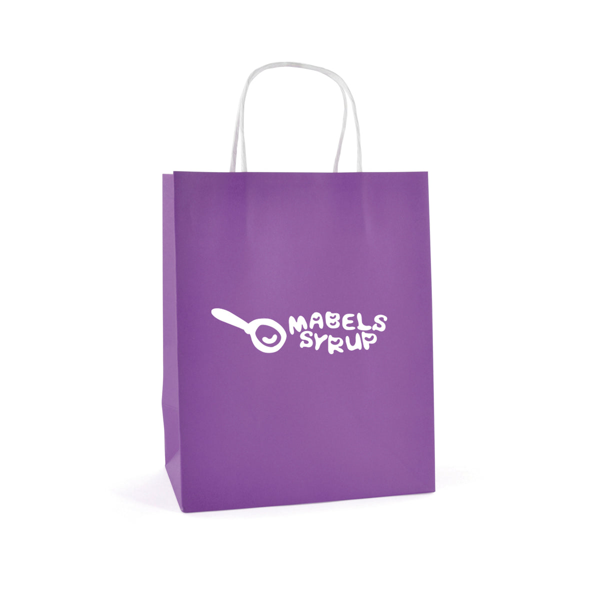 Branded Medium Coloured Paper Bag with Twist Handles in Purple