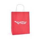 Branded Medium Coloured Paper Bag with Twist Handles in Red
