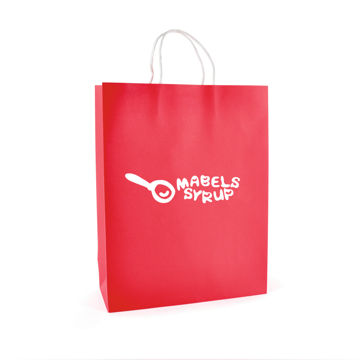 Branded Large Coloured Paper Bag with Twist Handles in Red