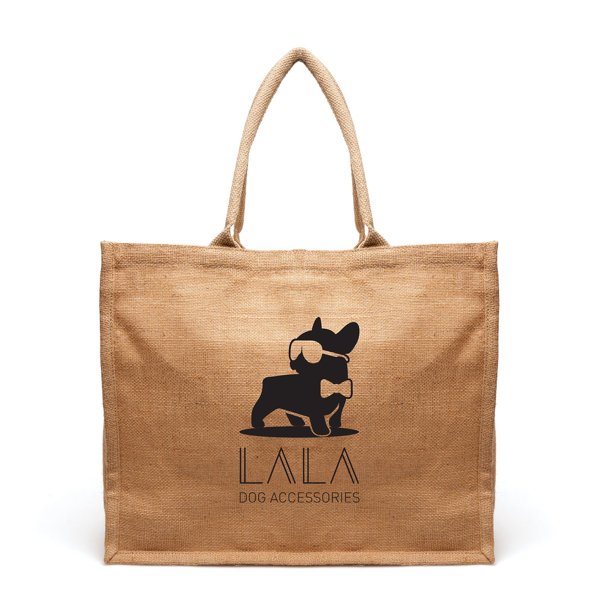 Branded Large Natural Jute Shopper with Cotton Lining