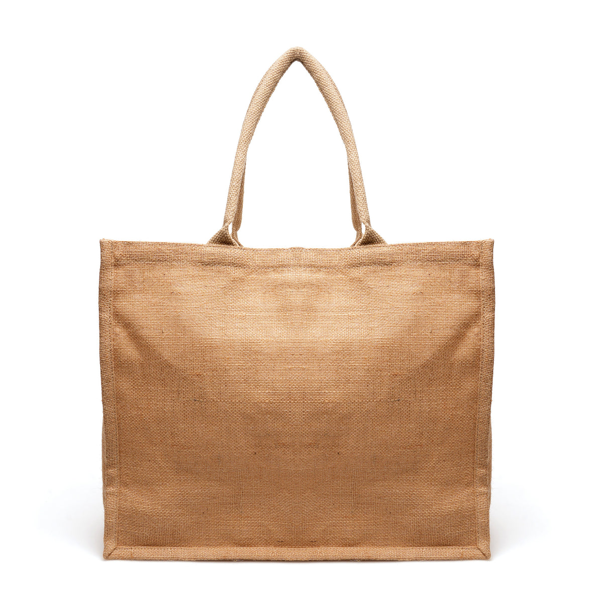 Branded Large Natural Jute Shopper with Cotton Lining