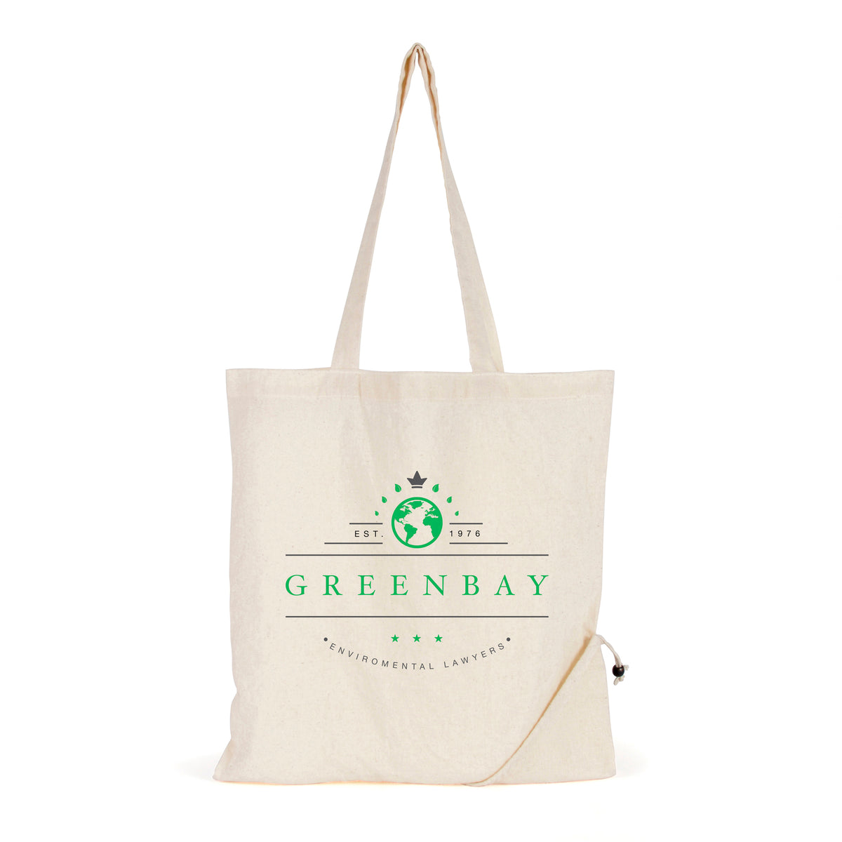 Branded Natural Cotton Foldable Shopper with Pouch