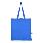Branded Coloured Cotton Foldable Shopper with Pouch in Royal Blue