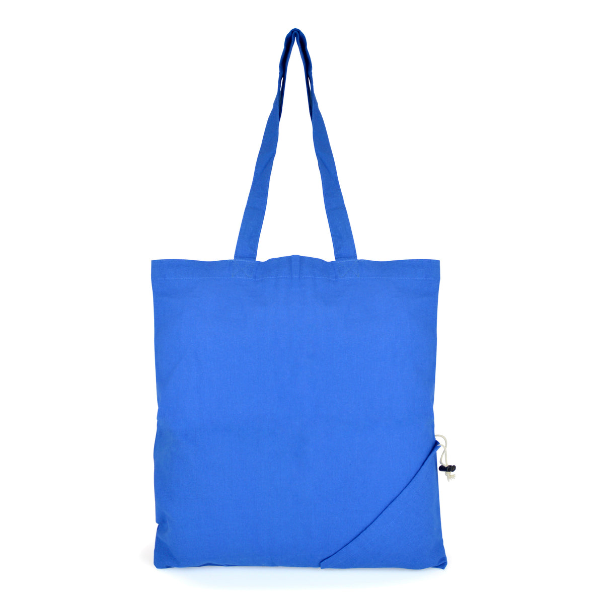 Branded Coloured Cotton Foldable Shopper with Pouch in Royal Blue