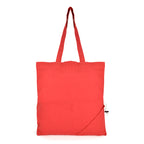 Branded Coloured Cotton Foldable Shopper with Pouch in Red